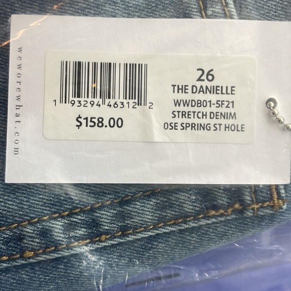 NEW We Wore What Womens Danielle Distressed High Rise Straight Leg Jeans Size 26 - Picture 7 of 11